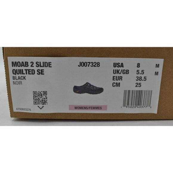 Merrell Women 8 MOAB 2 Slide Quilted SE Slip On Black Vibram Sole Shoes Mules - Picture 13 of 13